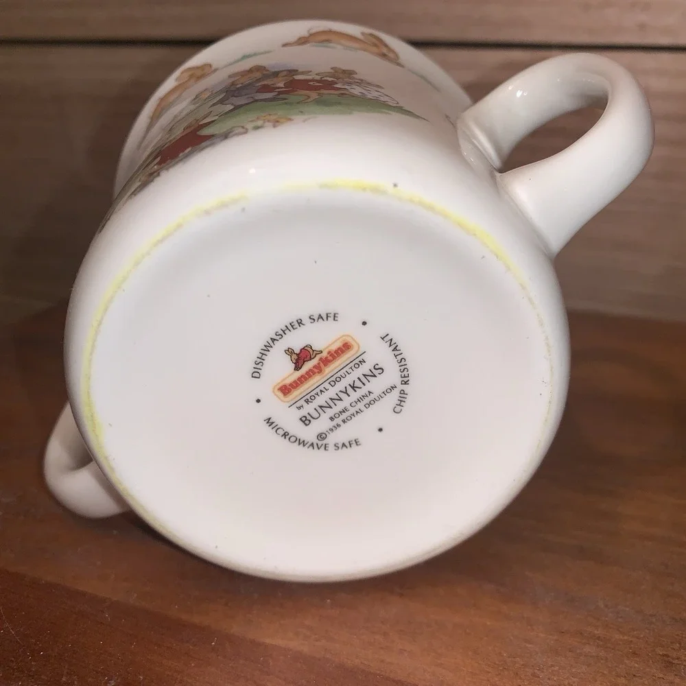 2003 Royal Doulton Bunnykins Baby's Set Bath Time For Bunnies Bowl  & Mug NIB‎